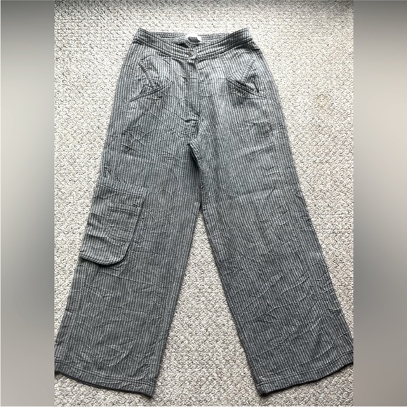 Cannisse Pants - Cannisse French Design Pants, Wool/Cotton blend, Size 2 (US 6/8), pinstripes